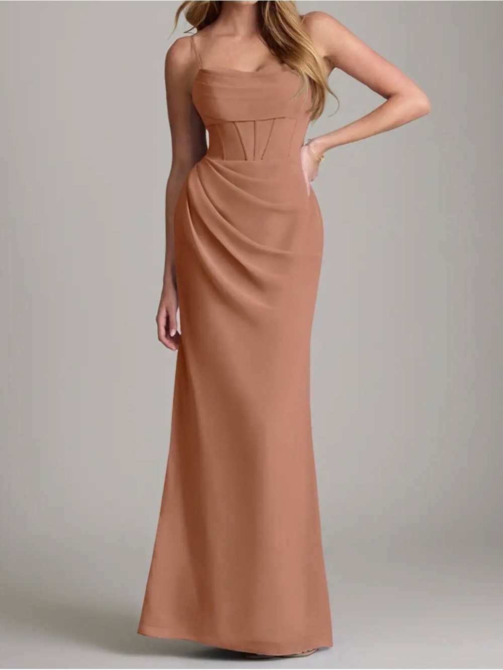 Women's Rose Strap Evening Gown